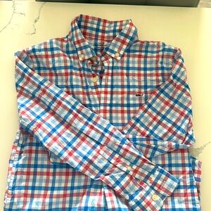 Vineyard Vines plaid long sleeve button down- size small Boys (8-10)